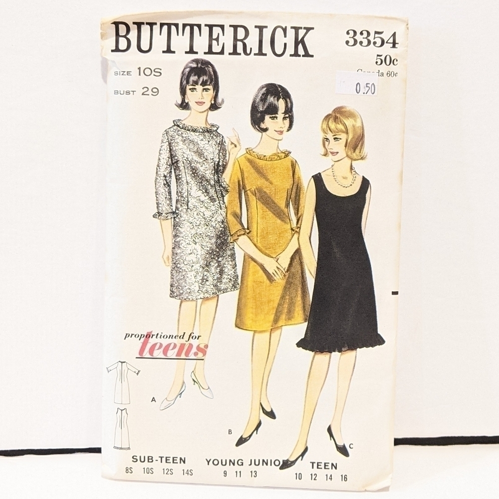 2/$20 Vintage Butterick Pattern 3354